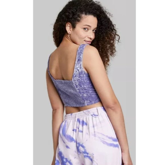 Wild Fable Velvet Corset Tank Top Violet Size Medium NWT - Picture 2 of 6